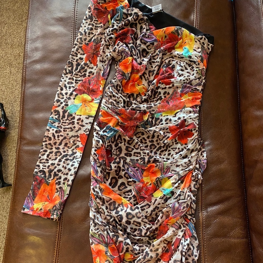 Parodox One Shoulder Leopard Mini Dress